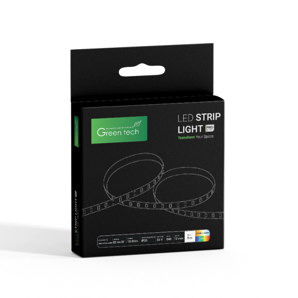 LED traka Green Tech COBCTA 840 LED, 12 mm, 18 W/m, RGB+2700K+6500K, DC 24V, IP2 - COBRGBCTA84024 - Slika 3