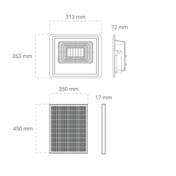 Solarni led reflektor 100w 6000k - Slika 4